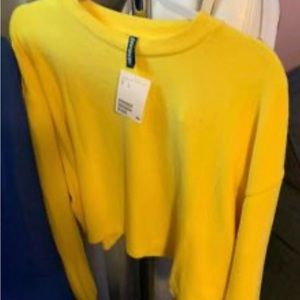 Yellow cropped sweater